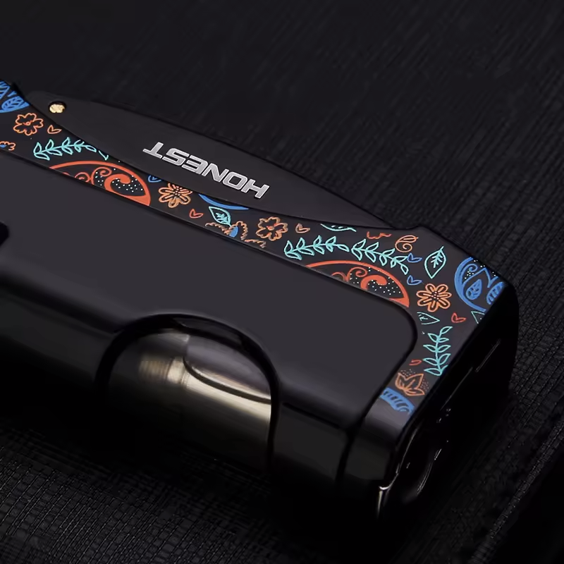 HONEST - Metalinis, vėjui atsparus butano dujų žiebtuvėlis