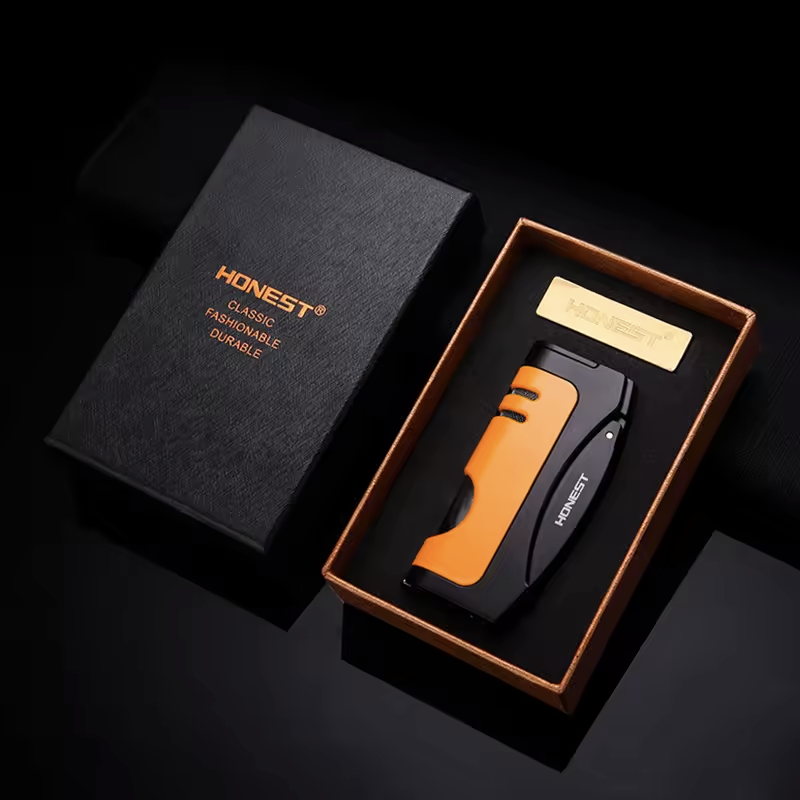 HONEST - Metalinis, vėjui atsparus butano dujų žiebtuvėlis