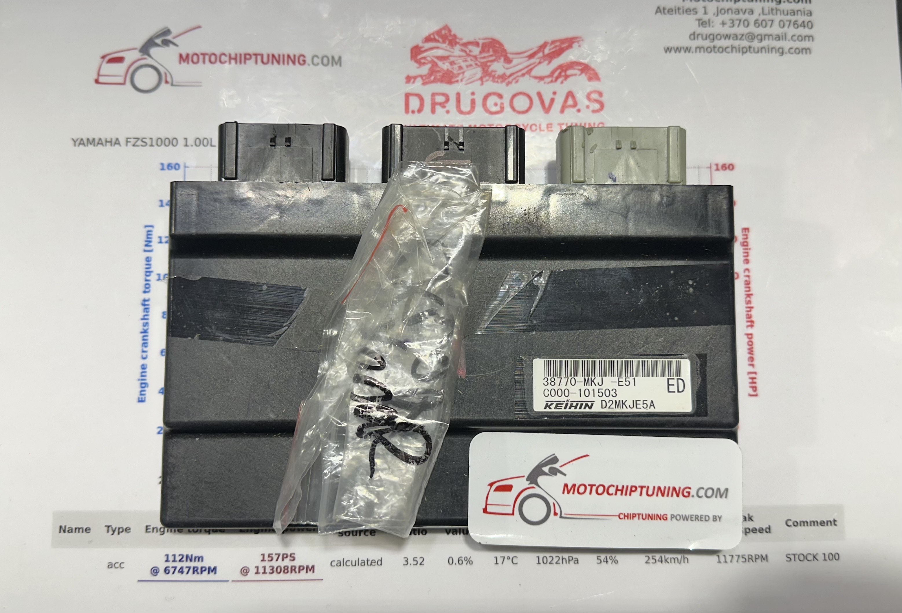 HONDA CB1000R 38770-MKJ-E51 ECU IMMOBILISER