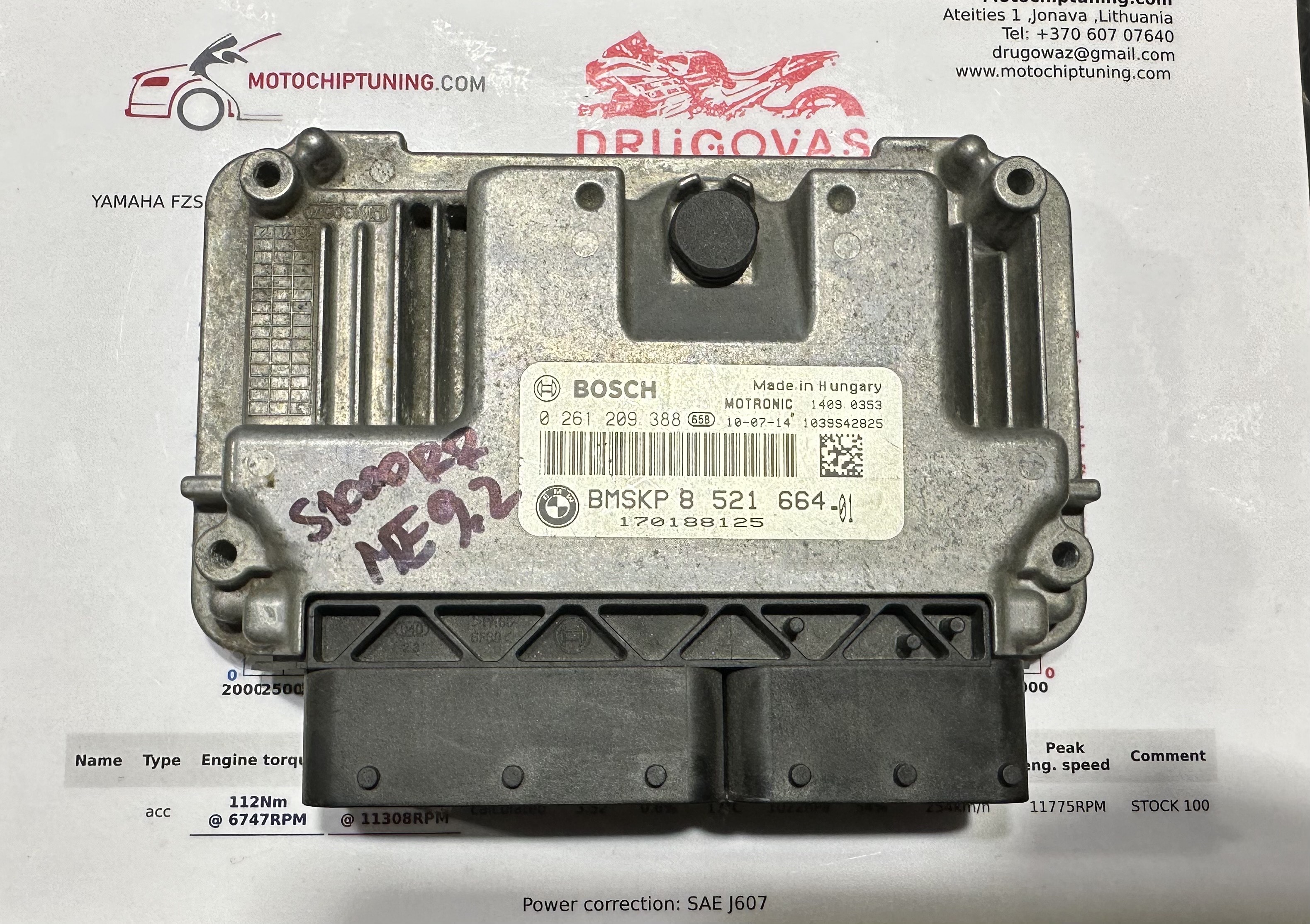 BMW S1000RR ECU 0261209338 ME9.2