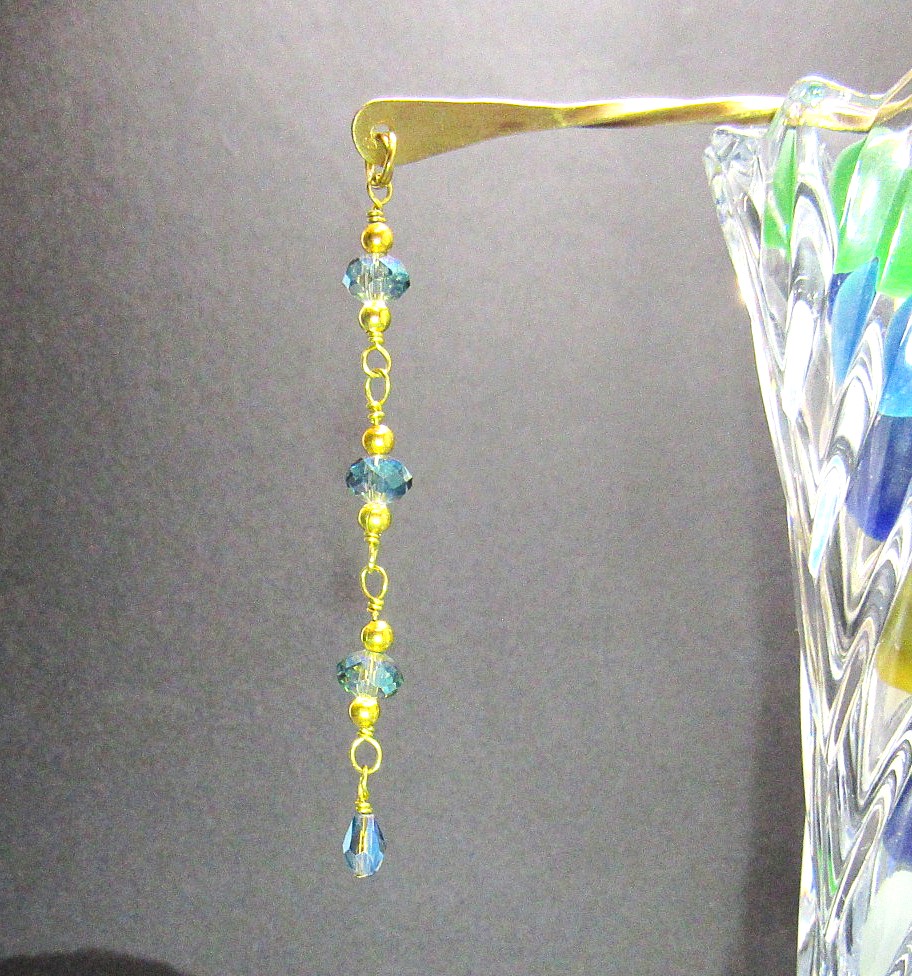 Twisted Brass Hair Stick with Beaded Dangle