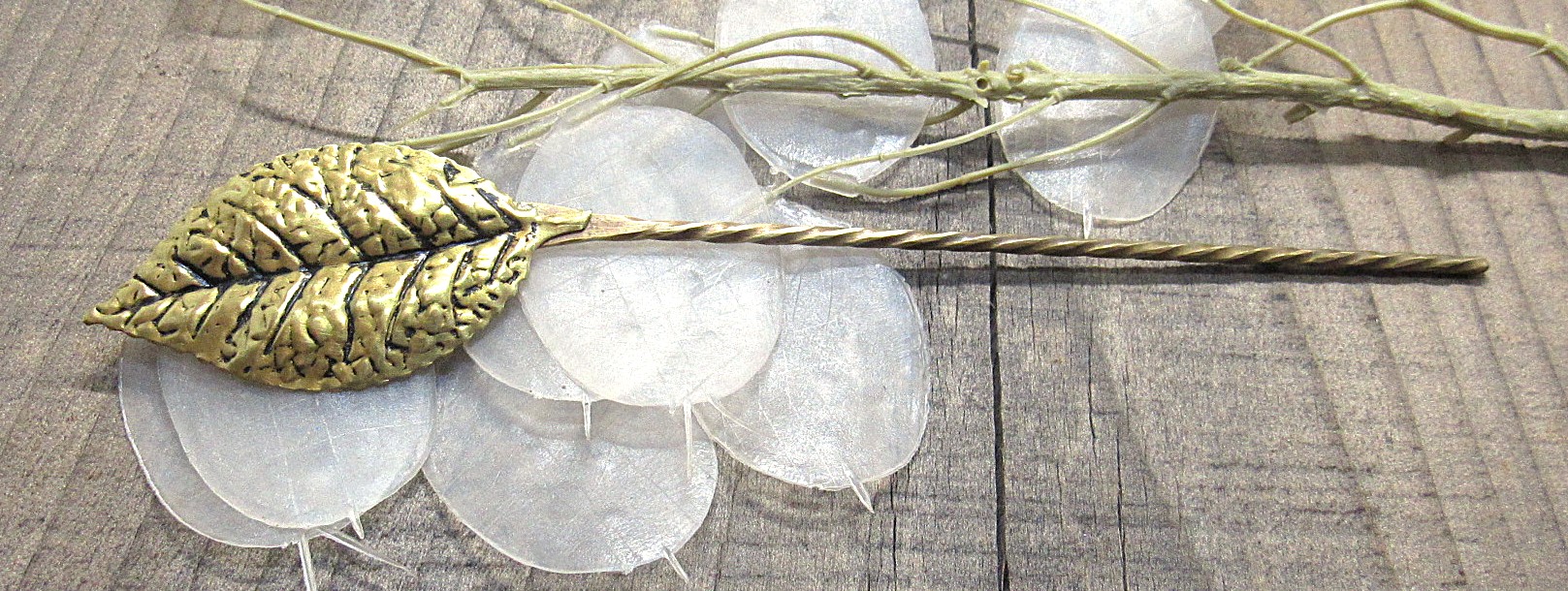 Brass Leaf Hair Stick