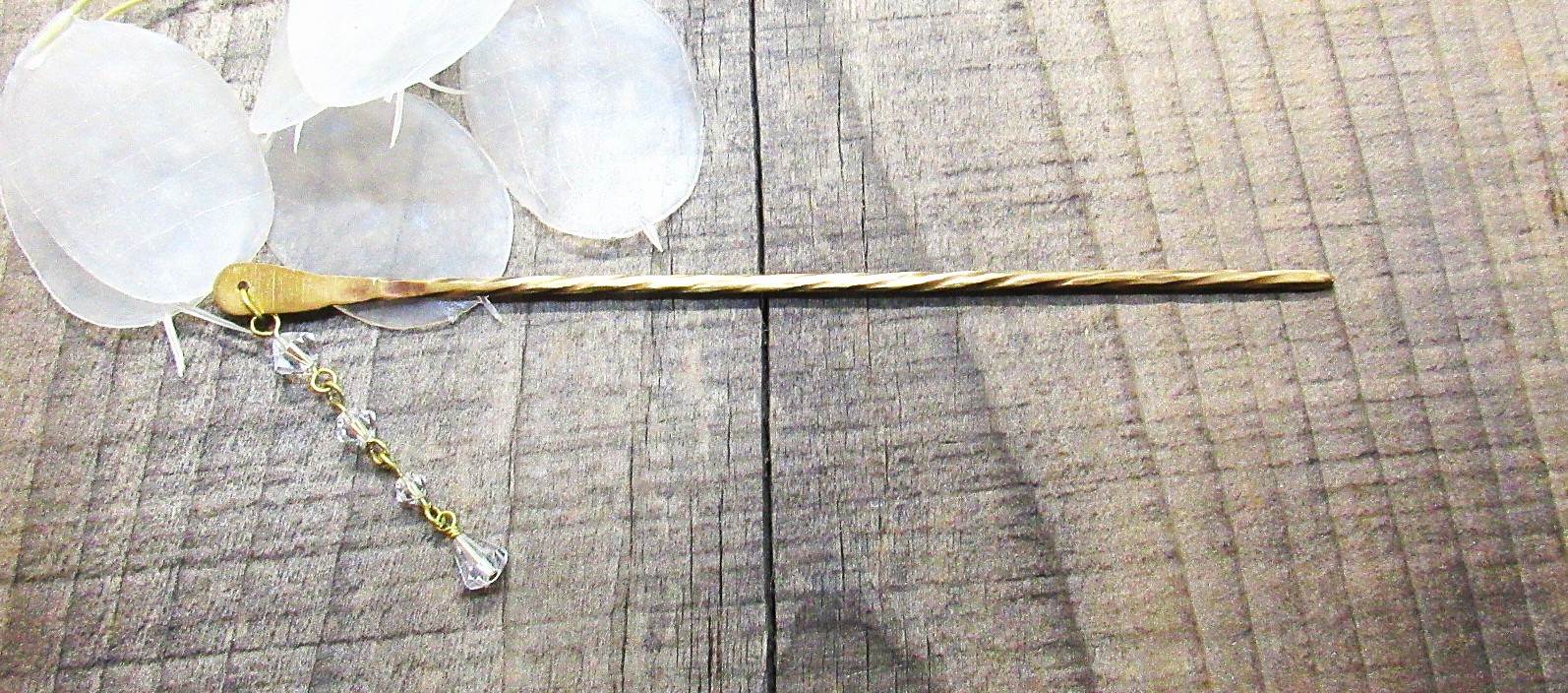 White Crystal Hair Stick