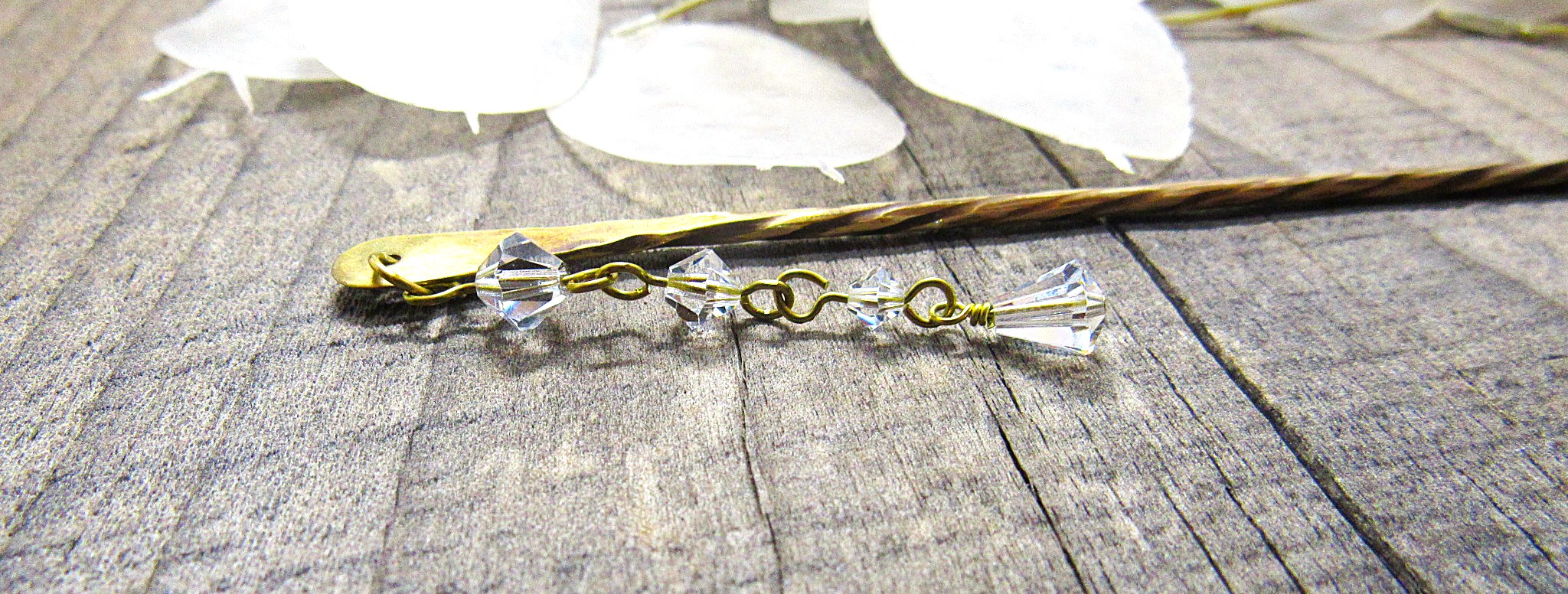White Crystal Hair Stick