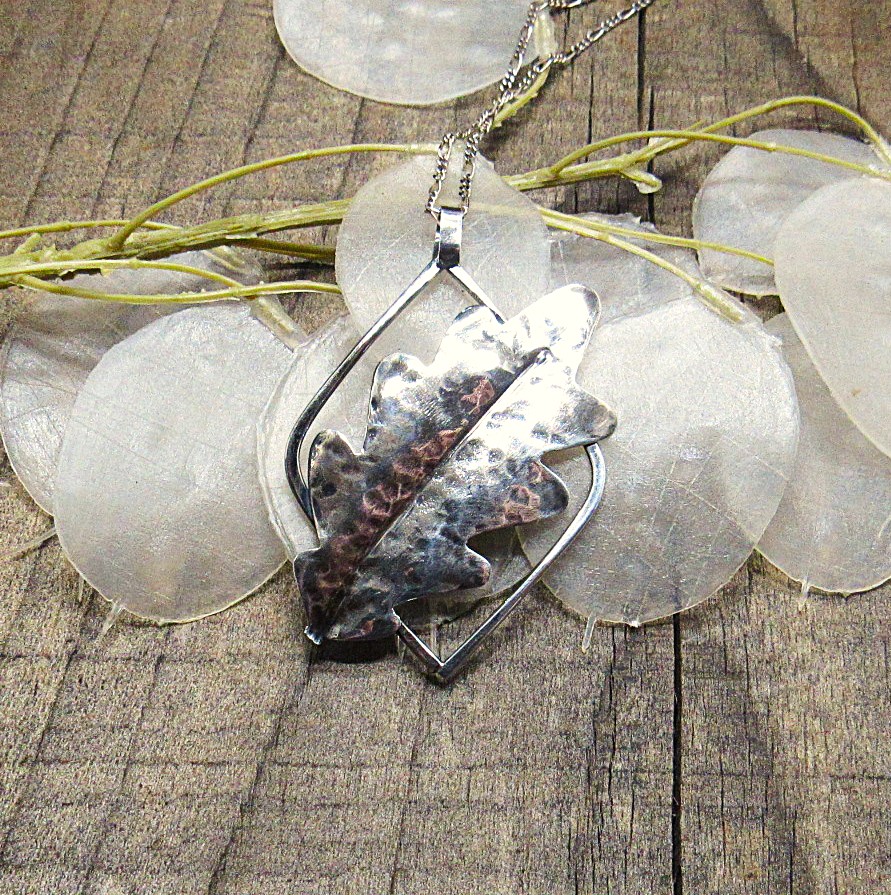 Sterling Silver Oak Leaf Pendant Necklace