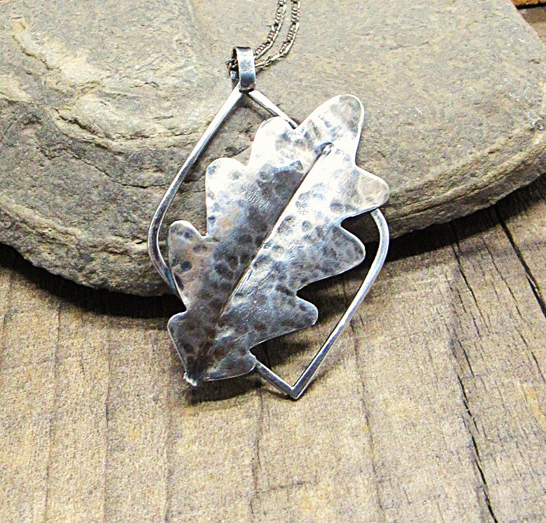 Sterling Silver Oak Leaf Pendant Necklace