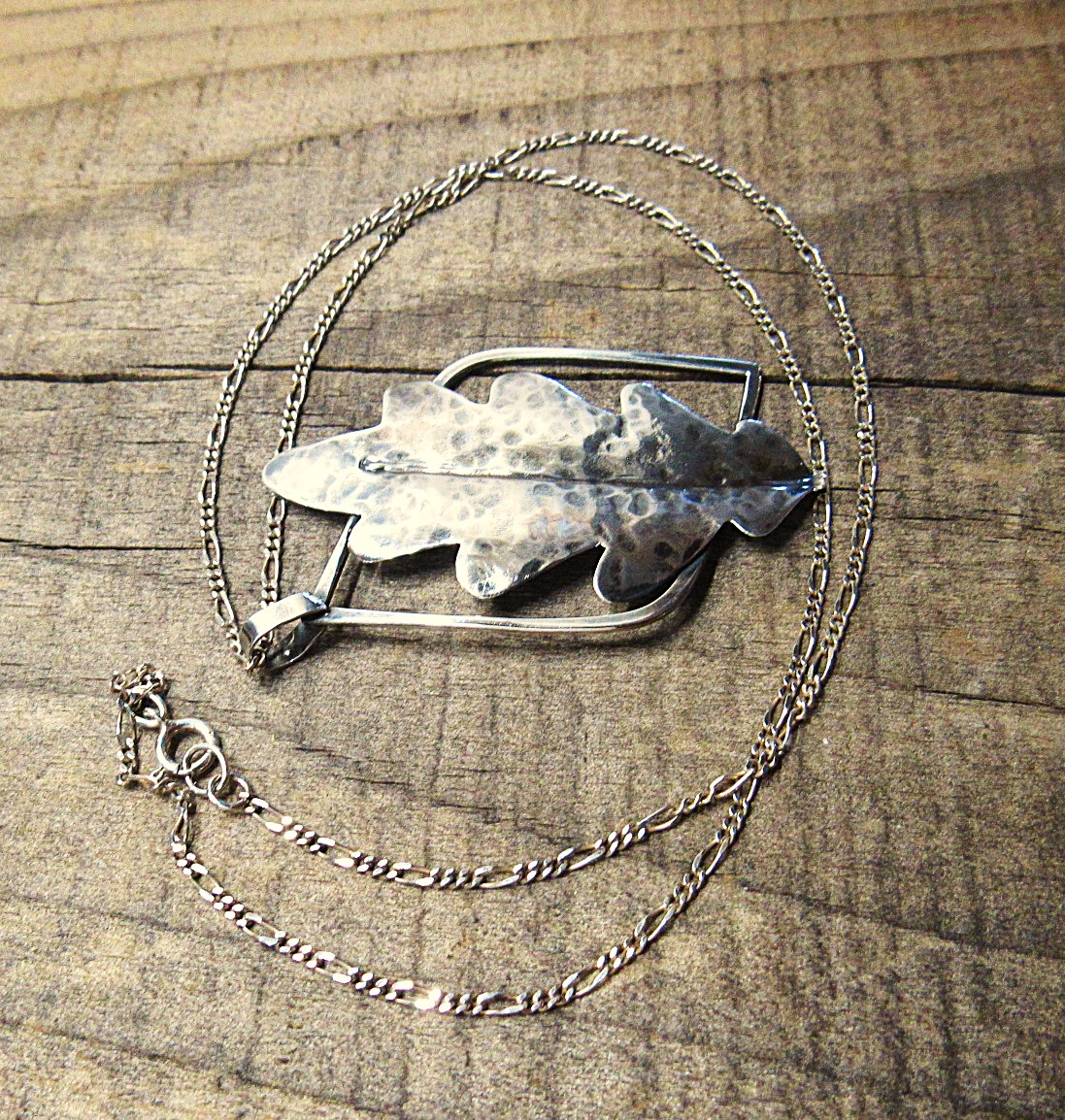 Sterling Silver Oak Leaf Pendant Necklace