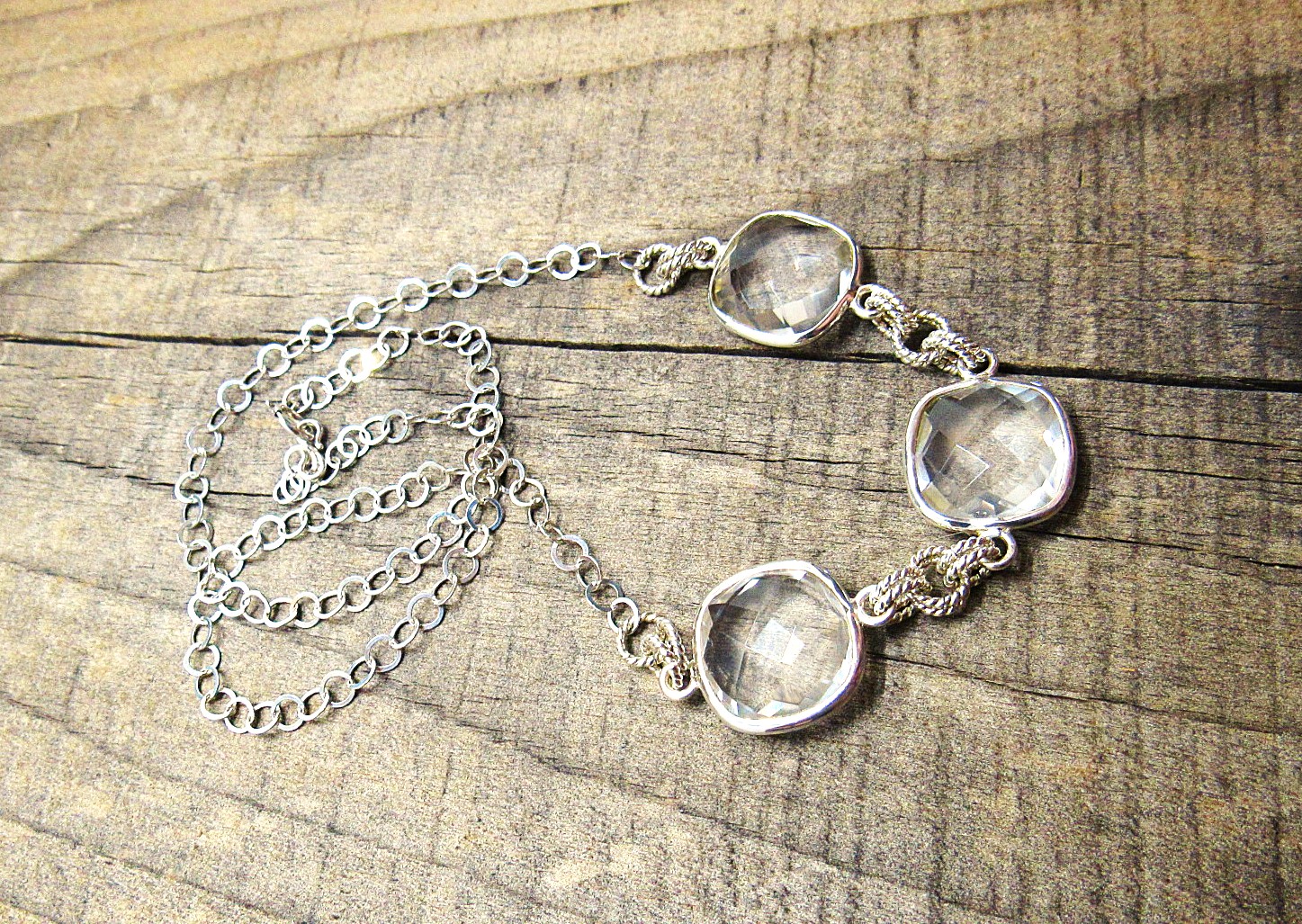 White Topaz and Sterling Silver Silver Necklace