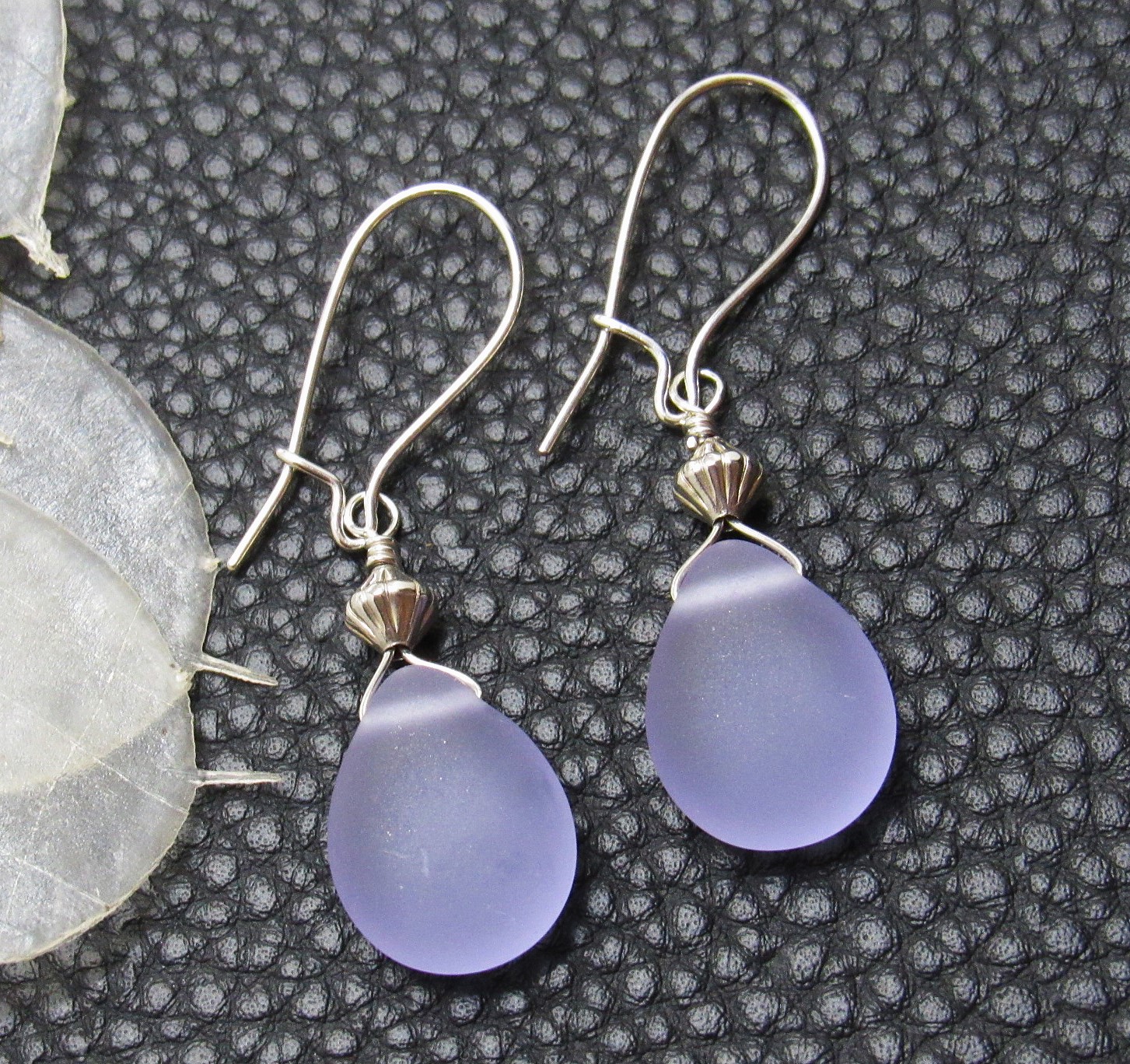 Frosted Lavender Drop Earrings