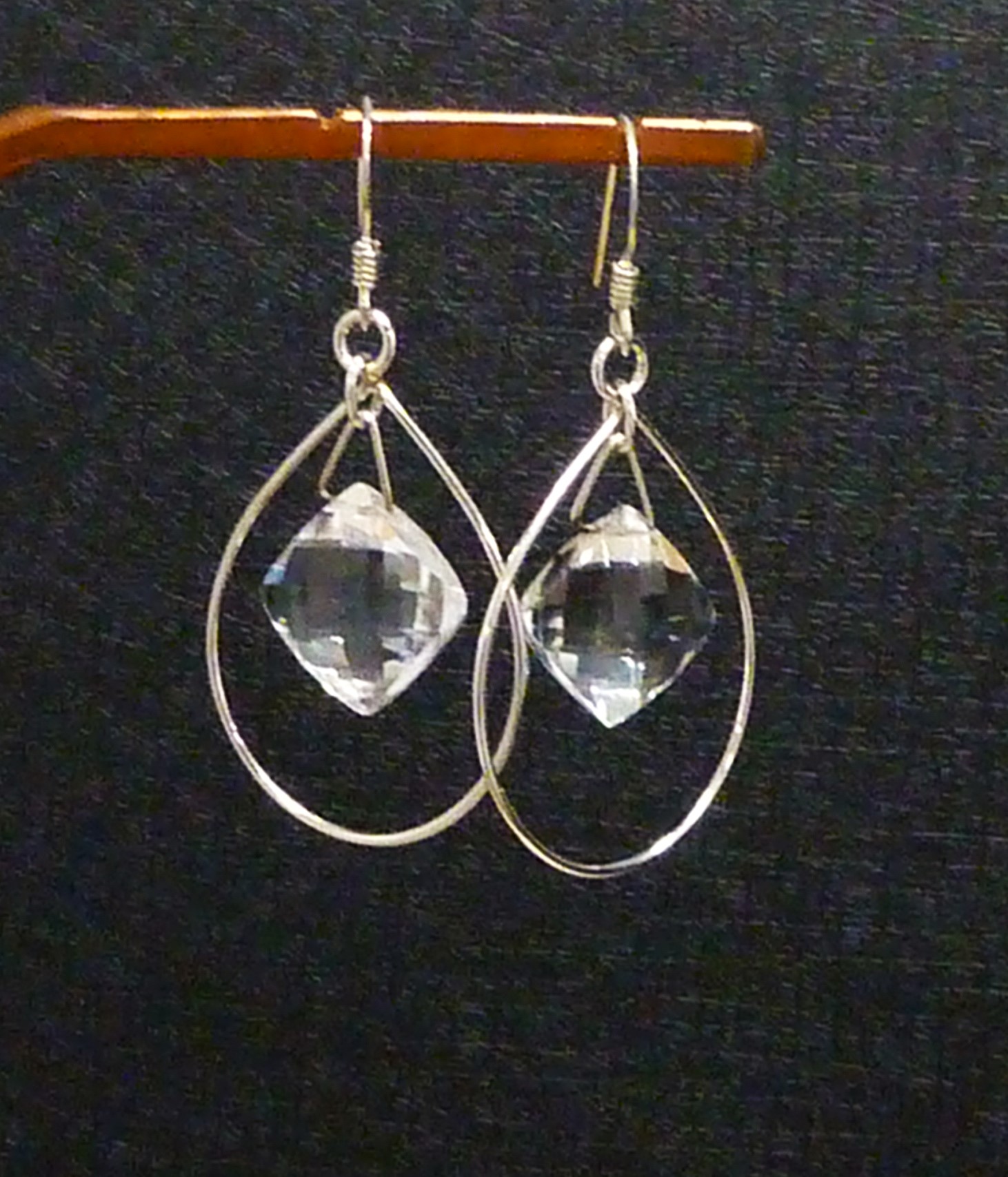 Clear Crystal Faceted Sterling Earrings