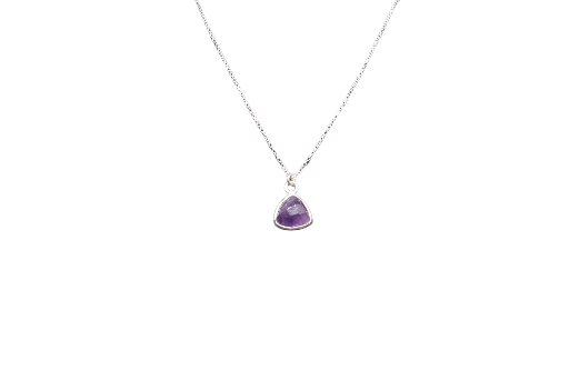 Captured Trillion Amethyst Pendant Necklace