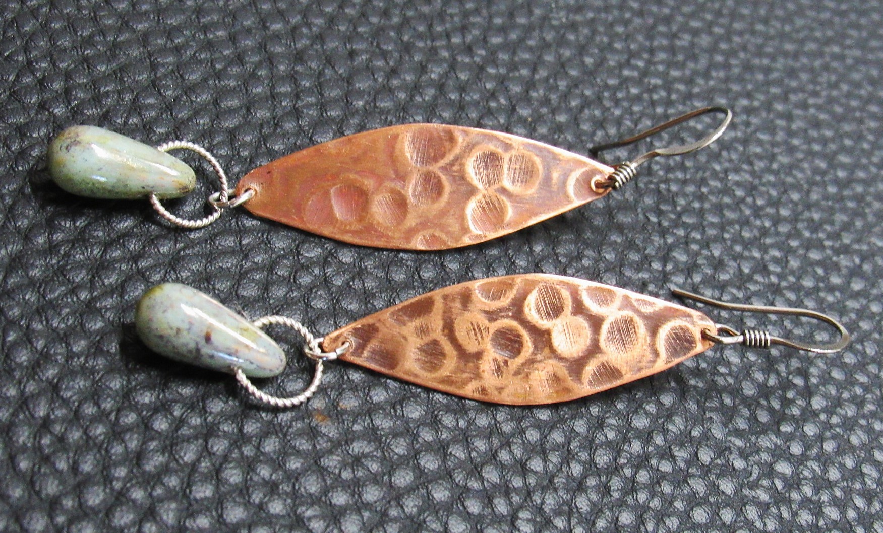 Pointed Oval Copper Earrings 