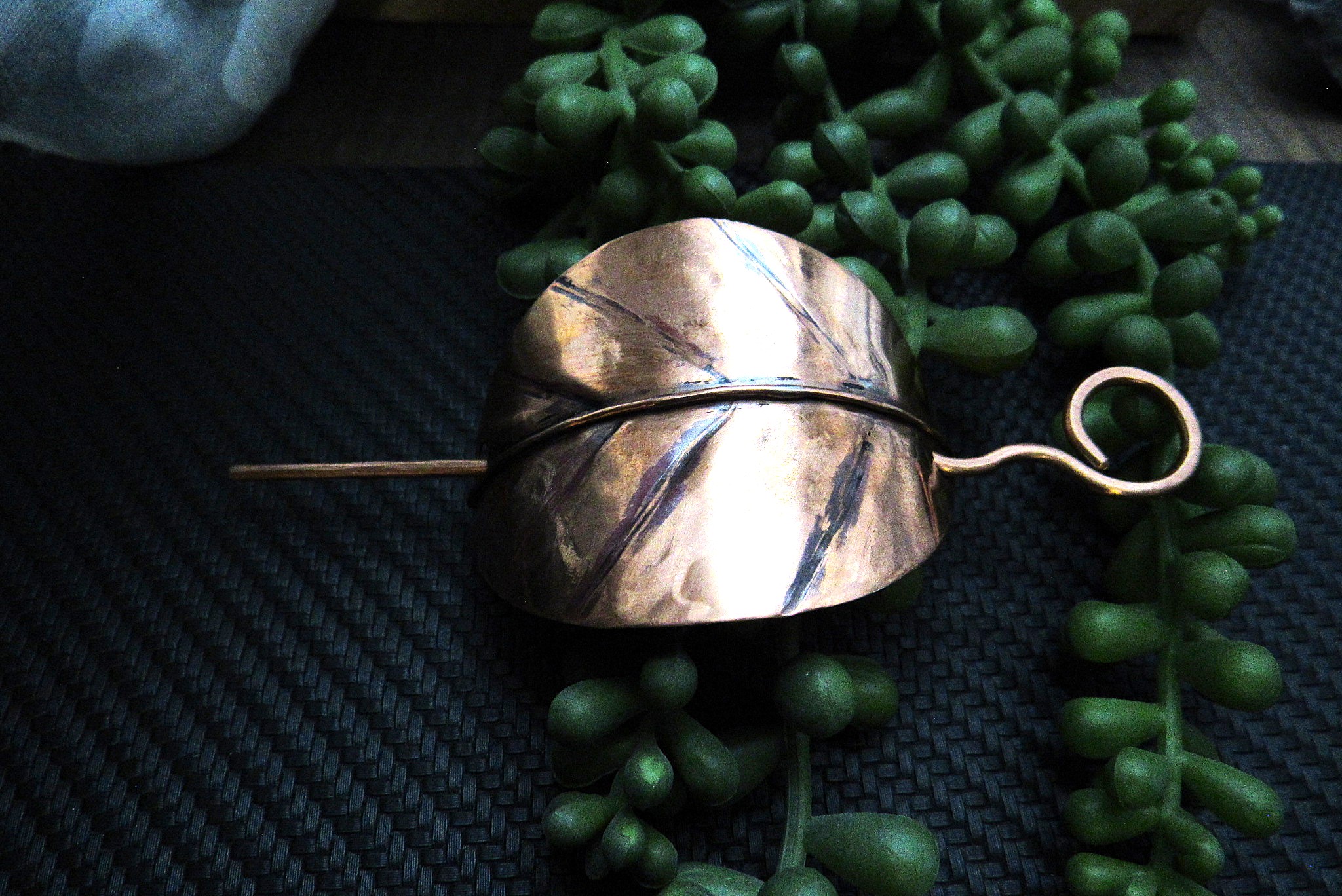 Brass Leaf Hair Pin Medium Size 