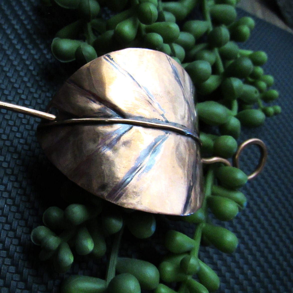 Brass Leaf Hair Pin Medium Size 