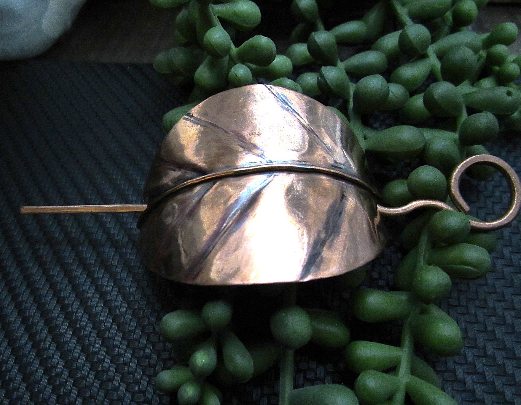 Brass Leaf Hair Pin Medium Size 