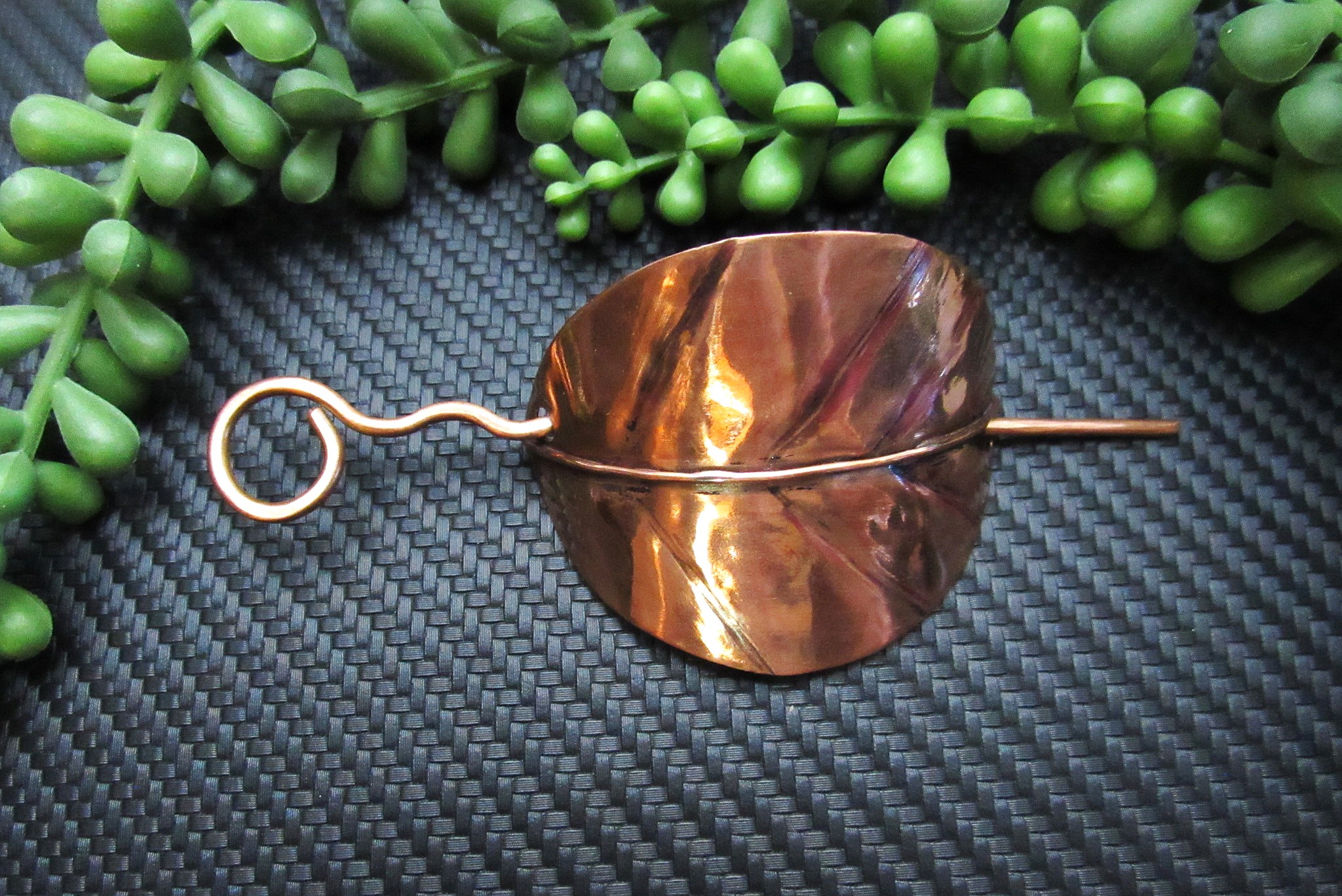 Copper Leaf Hair Pin- Medium