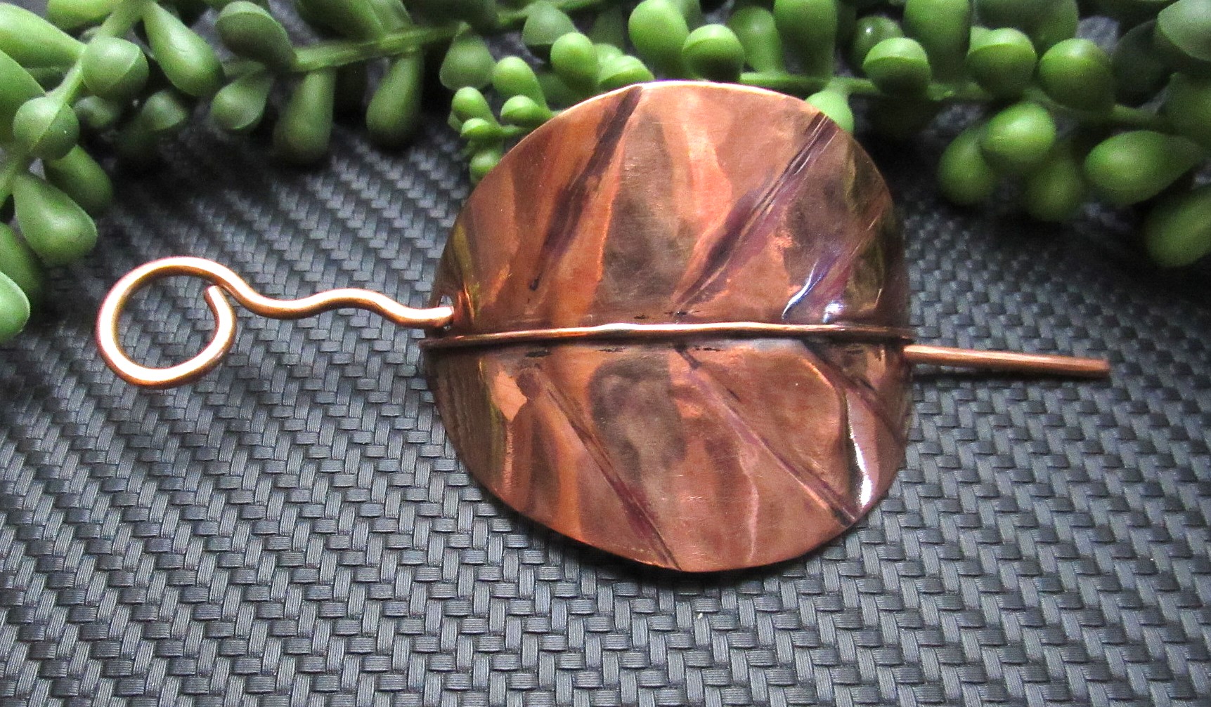 Copper Leaf Hair Pin- Medium