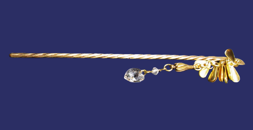 Heart-Shaped Crystal Drop Hair Pin