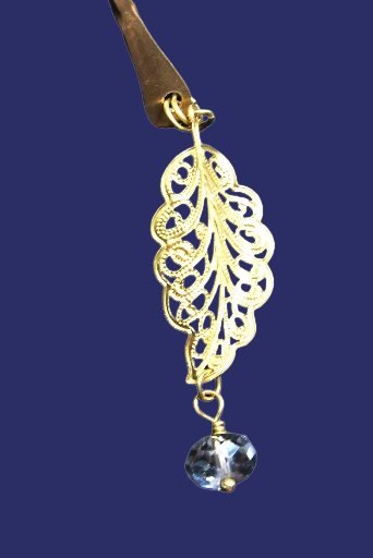 Brass Filigree Feather Hairpin