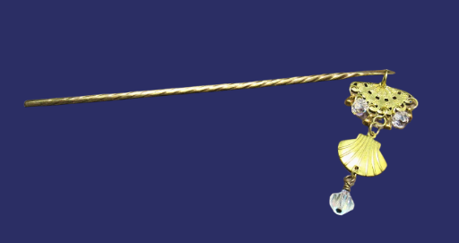 Brass Seashell and Fan Hair Pin