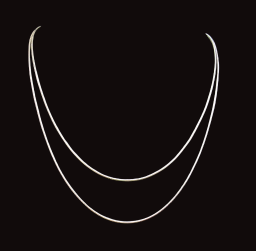 Sterling Silver Double Snake Chain Necklace- 18 Inches