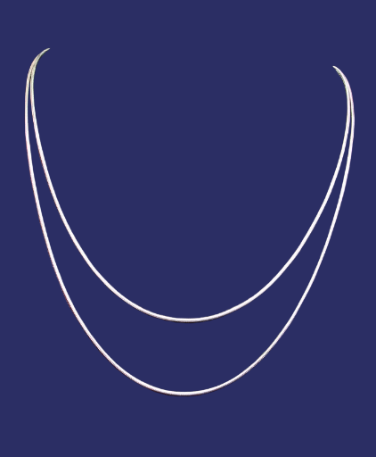 Sterling Silver Double Snake Chain Necklace- 18 Inches