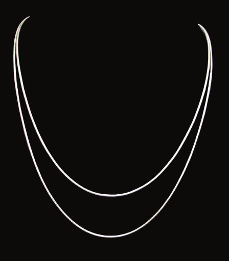 Sterling Silver Double Snake Chain Necklace- 18 Inches