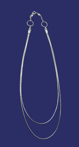Sterling Silver Double Snake Chain Necklace- 18 Inches