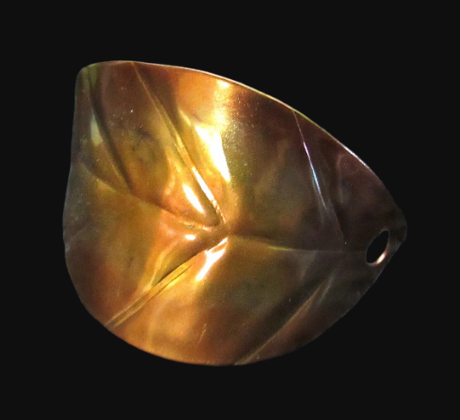 Flame Painted Leaf Hair Pin in Pink and Gold