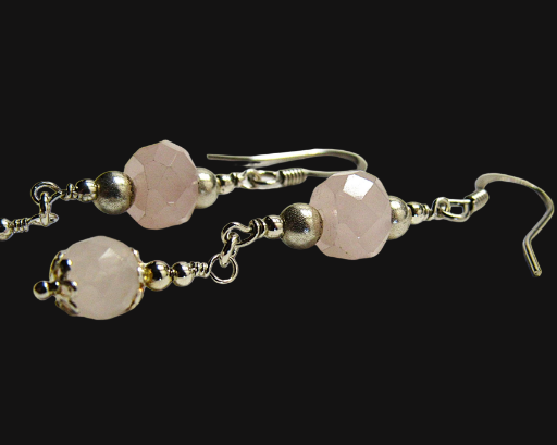 Rose Quartz Beaded Earrings