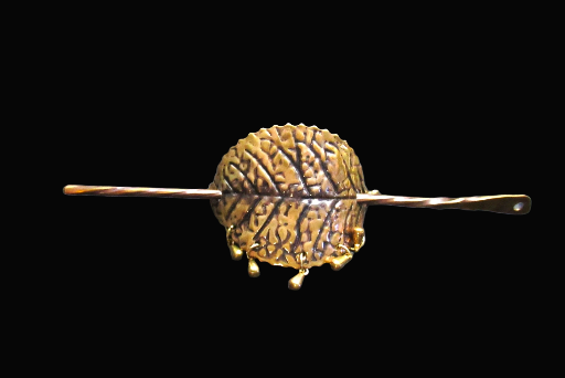 Leaf Hair Clip Antiqued Brass