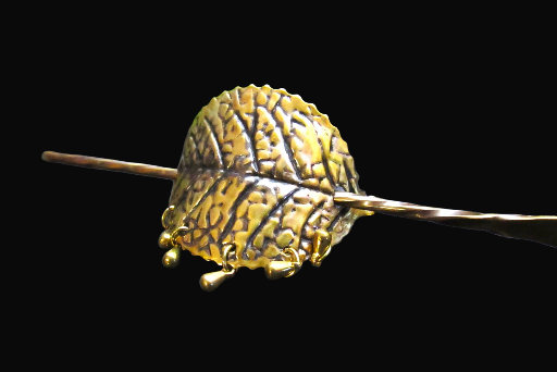 Leaf Hair Clip Antiqued Brass