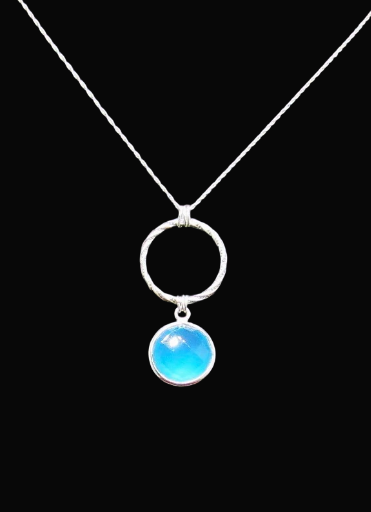Sterling Silver Faceted Chalcedony Necklace