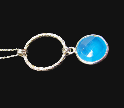 Sterling Silver Faceted Chalcedony Necklace
