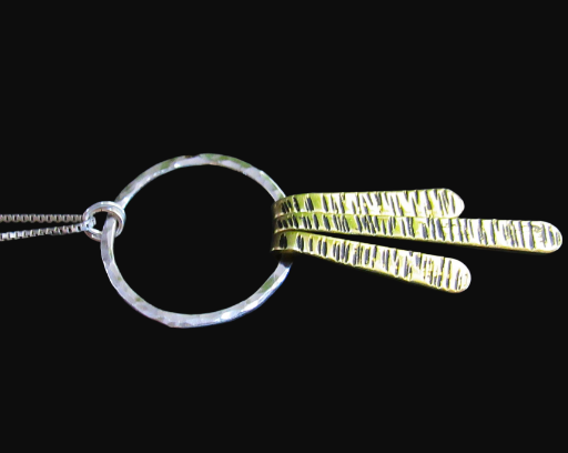 Sterling and Brass Fringe Pendant and Chain