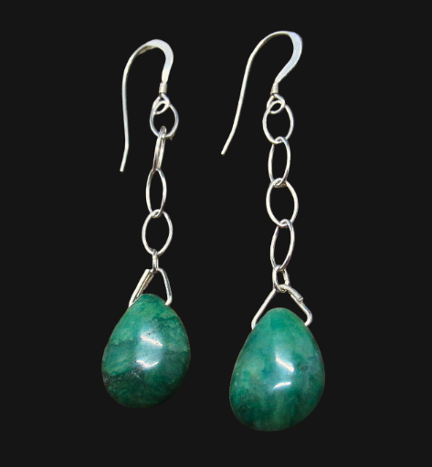 Nephrite Jade Teardrop Earrings
