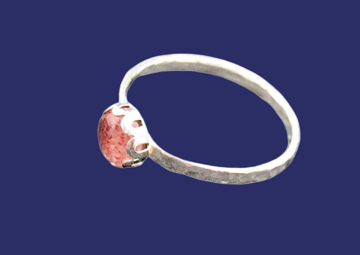 Sterling Silver Strawberry Quartz Ring Size 6