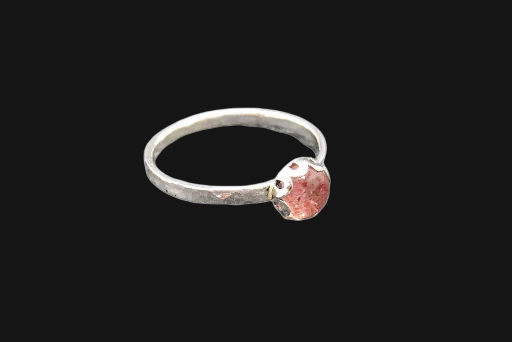 Sterling Silver Strawberry Quartz Ring Size 6