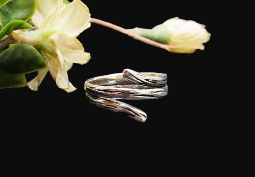 Sterling Silver textured Bypass Ring Size 7.5-8