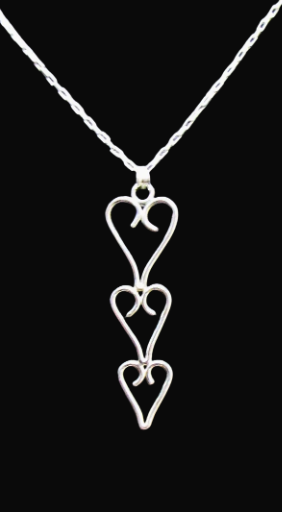 Triple Heart Pendant Necklace in Sterling Silver