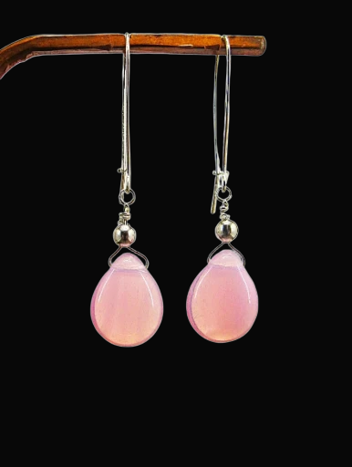 Pink Teardrop Earrings