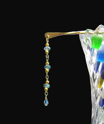 Twisted Brass Hair Stick with Beaded Dangle