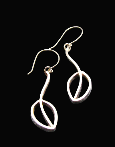 Sterling Silver Leaf Dangle Earrings