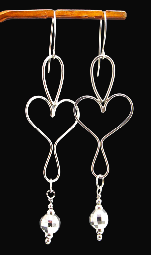 Elegant Heart-Shaped Earrings Made Of Sterling Silver