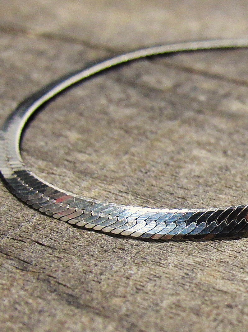  Sterling Silver Herringbone Bracelet - 7 inches