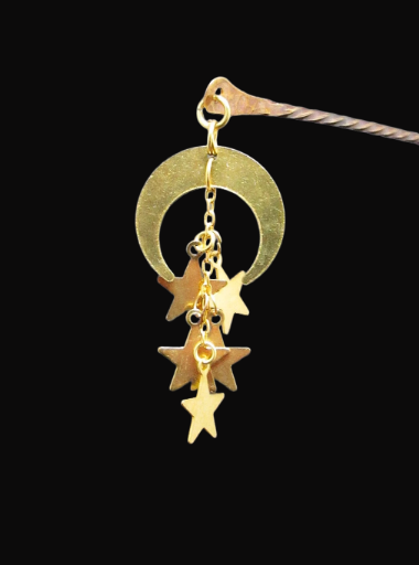 Gold Moon and Stars Hair Pin