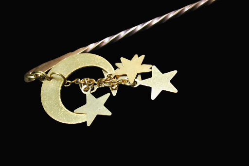 Gold Moon and Stars Hair Pin