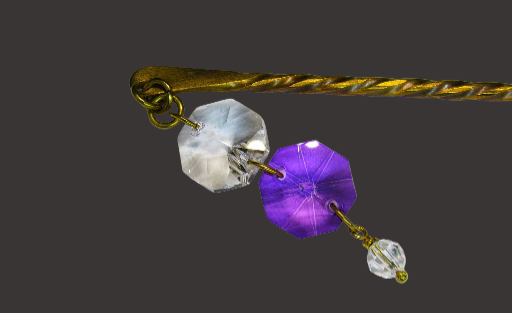 Purple and Clear Dangle Hair Pin