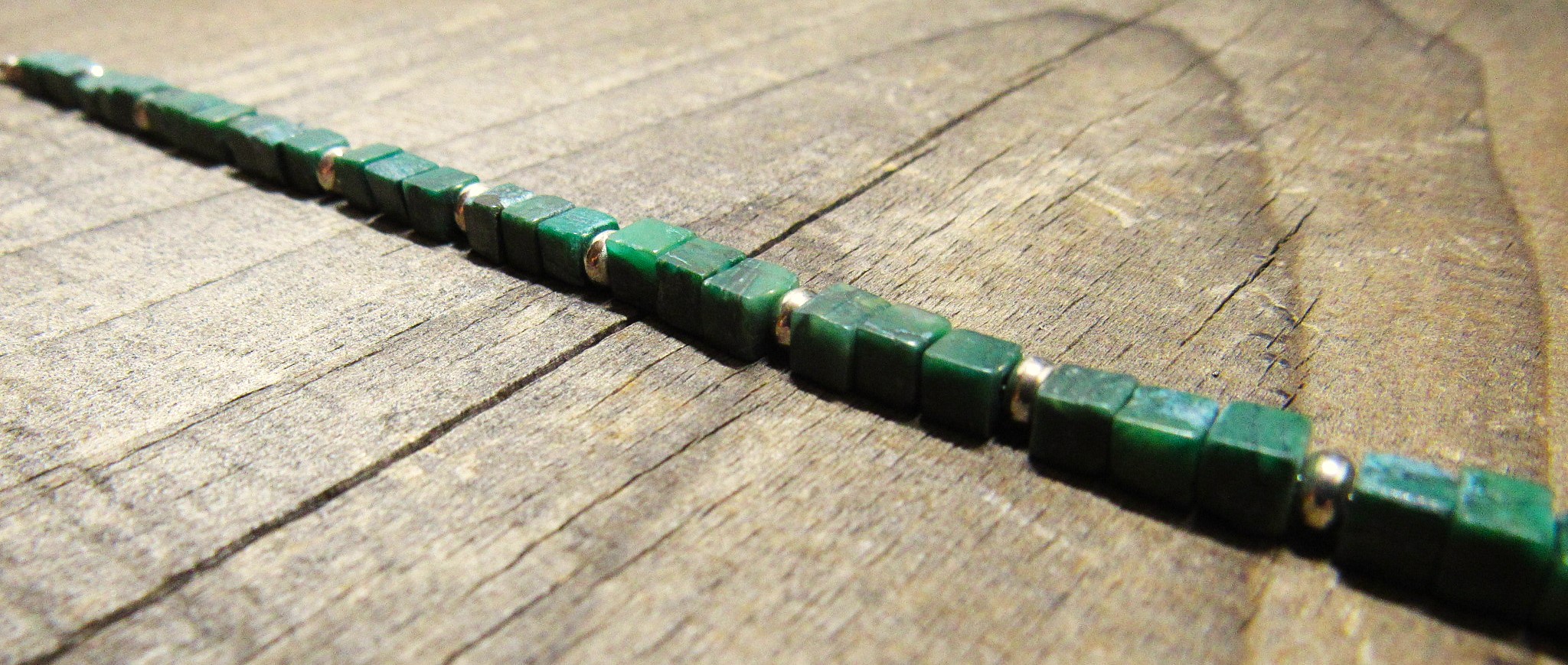 Nephrite Jade and Sterling Silver Bracelet