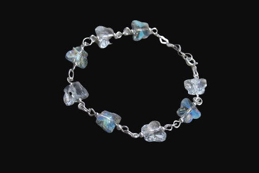 Sterling Silver Butterfly Link Bracelet